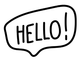 Sprechblase Hello